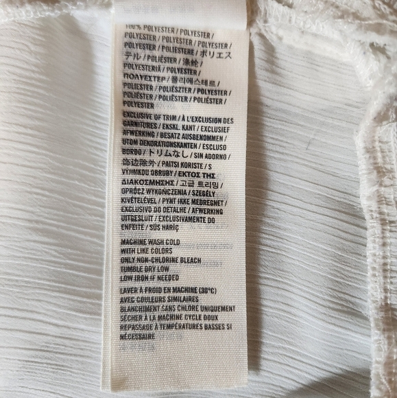 Hollister Womens |M| Ivory Peasant Prairie Ruffle Embroidered Blouse - Picture 7 of 9